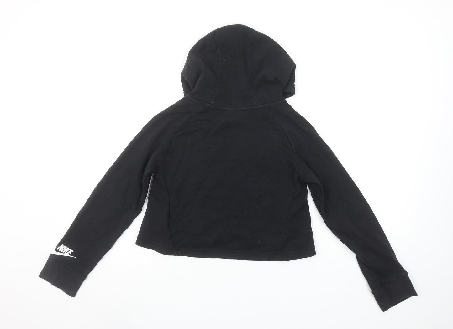 Nike Girls Black Hoodie 10-12 Years Pullover Just Do It Graphic Sweatshirt