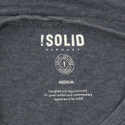 !Solid Unisex Blue Graphic Short Sleeve T-Shirt M Casual