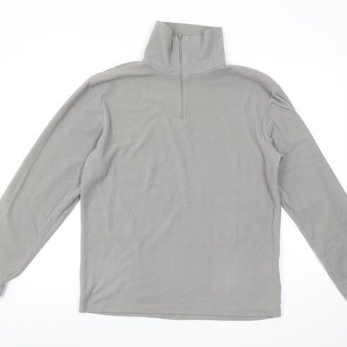 On Spirit Women's Grey Fleece 1/4 Zip Pullover Sweatshirt M
