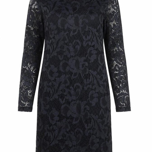 Julie Brandt Women's Black Lace Sheath Dress Size 14 Long Sleeve Elegant Evening