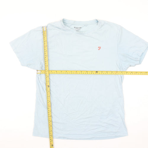 Farah Men's Blue Cotton Short Sleeve Crew Neck T-Shirt Size M