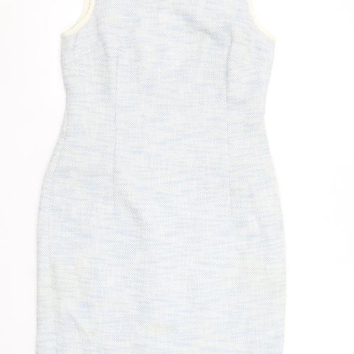 Hobbs Women Blue Sleeveless Sheath Knee Length Dress Size 12