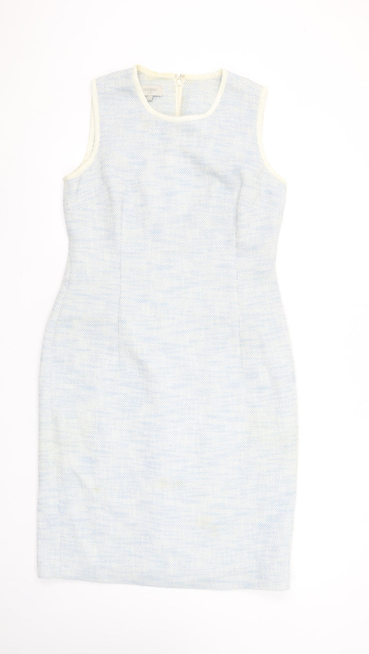 Hobbs Women Blue Sleeveless Sheath Knee Length Dress Size 12