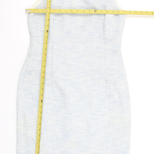 Hobbs Women Blue Sleeveless Sheath Knee Length Dress Size 12
