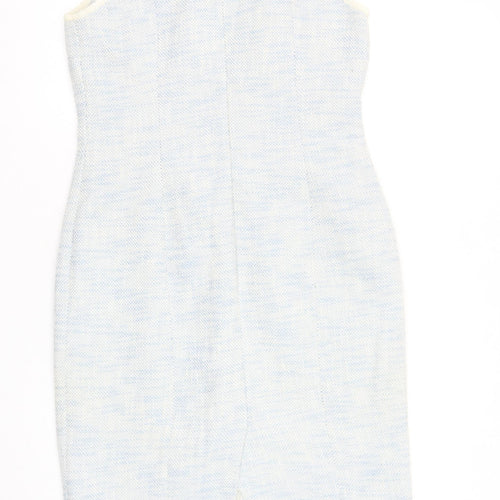 Hobbs Women Blue Sleeveless Sheath Knee Length Dress Size 12