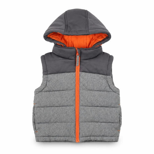 Kiki & Koko Unisex Baby Grey Hooded Puffer Waistcoat 18-24 Months