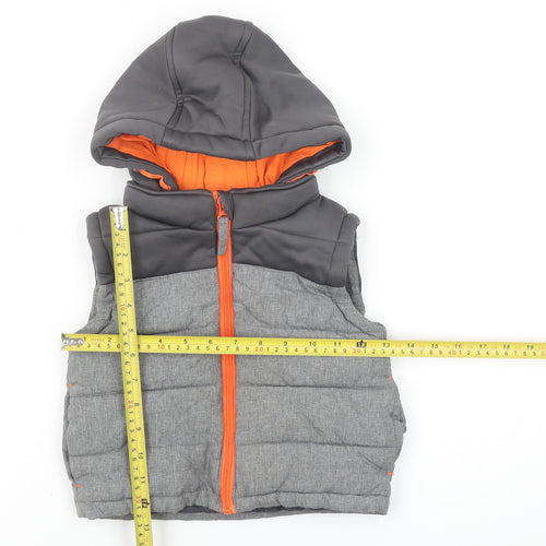 Kiki & Koko Unisex Baby Grey Hooded Puffer Waistcoat 18-24 Months