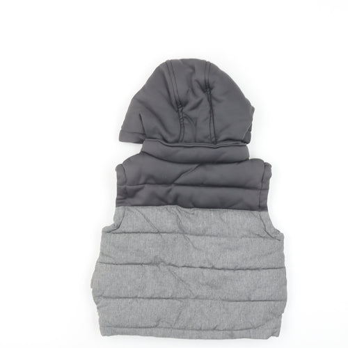 Kiki & Koko Unisex Baby Grey Hooded Puffer Waistcoat 18-24 Months