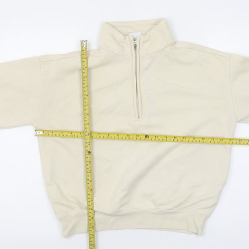 Champion Women's Beige 1/4 Zip Pullover Sweatshirt Medium