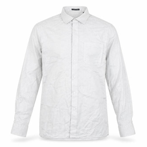 Louis Philippe Men's White 16.5 Regular Fit Cotton Long Sleeve Shirt