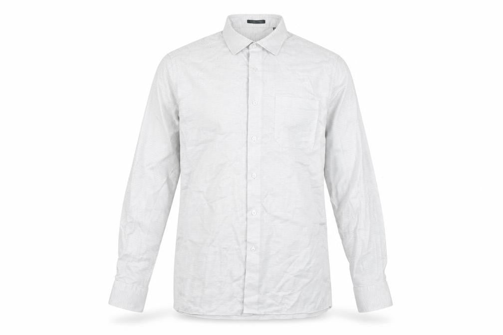 Louis Philippe Men's White 16.5 Regular Fit Cotton Long Sleeve Shirt