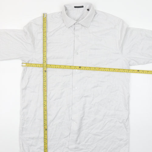 Louis Philippe Men's White 16.5 Regular Fit Cotton Long Sleeve Shirt