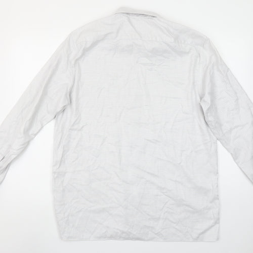 Louis Philippe Men's White 16.5 Regular Fit Cotton Long Sleeve Shirt