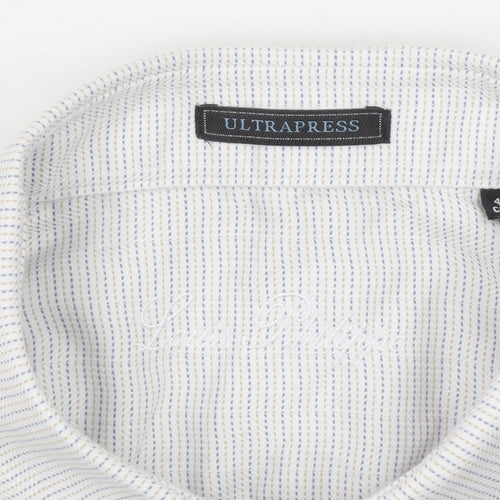 Louis Philippe Men's White 16.5 Regular Fit Cotton Long Sleeve Shirt