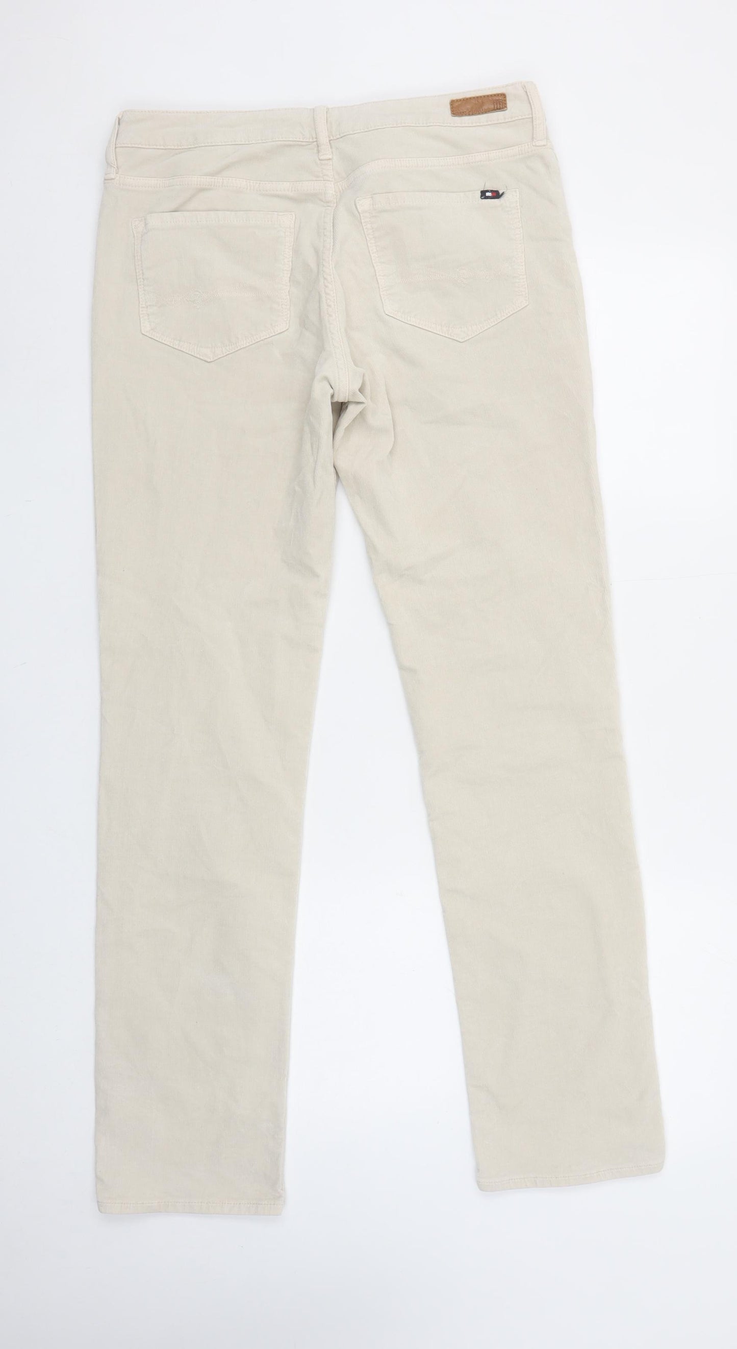 Tommy Hilfiger Womens Beige Chino Corduroy Trousers Size 28