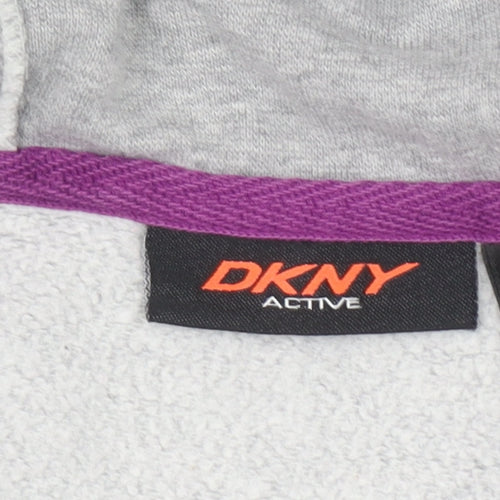 DKNY Active Women's Grey Full Zip Hoodie Size L Cotton Blend
