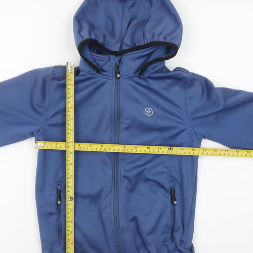 Color Kids Boys Blue Hooded Soft Shell Jacket 7 Years Windproof & Water Resistant