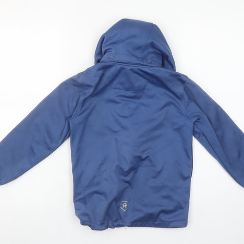 Color Kids Boys Blue Hooded Soft Shell Jacket 7 Years Windproof & Water Resistant