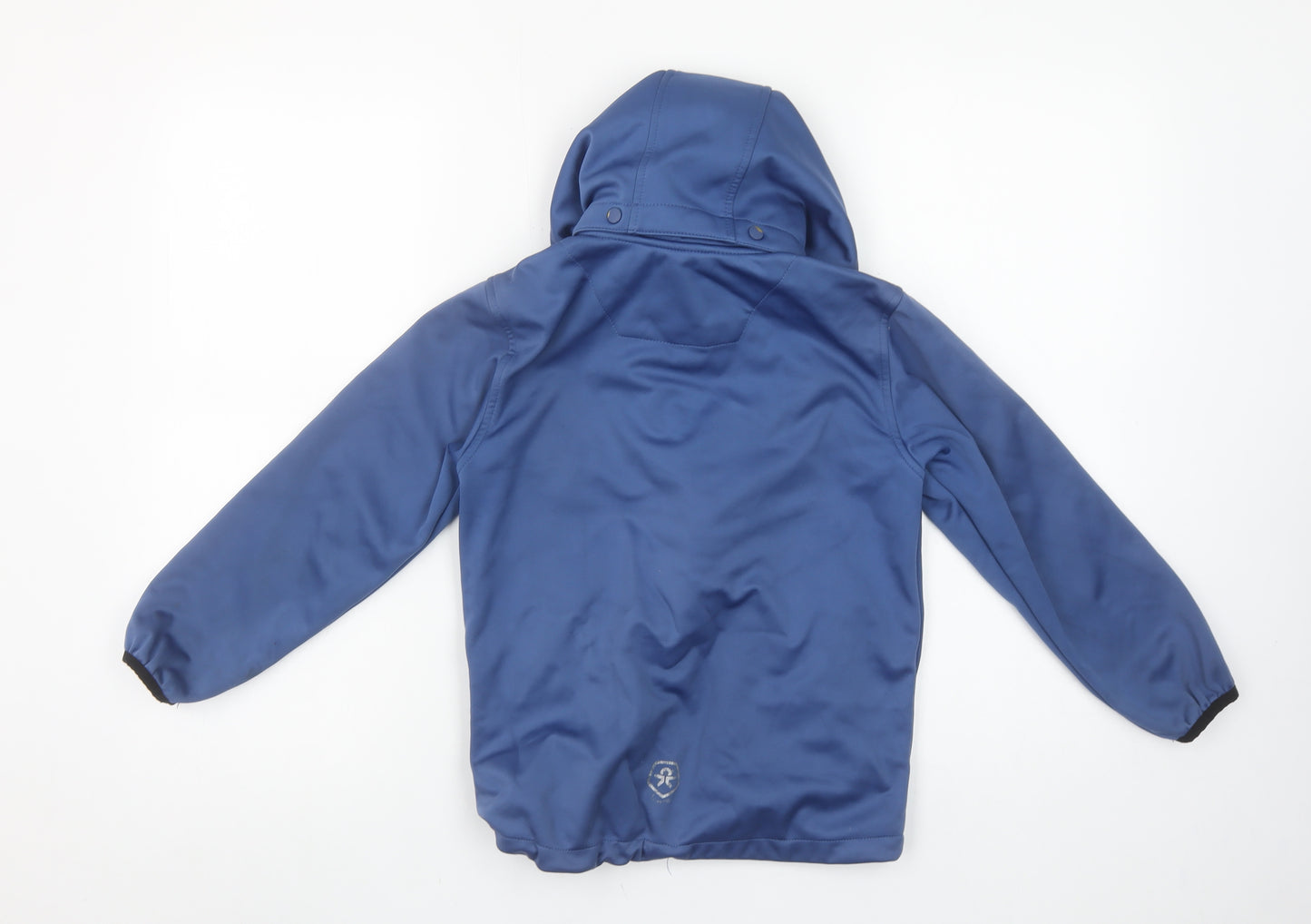 Color Kids Boys Blue Hooded Soft Shell Jacket 7 Years Windproof & Water Resistant