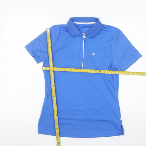 Calvin Klein Women's Blue Short Sleeve Polo Shirt Size S