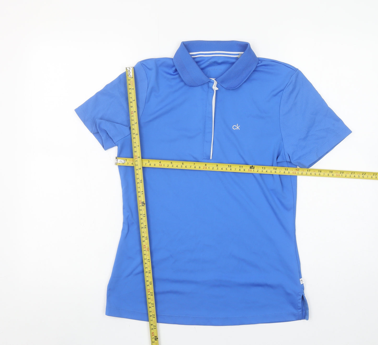 Calvin Klein Women's Blue Short Sleeve Polo Shirt Size S