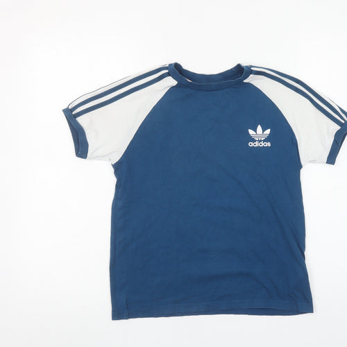 Adidas Boys Blue Short Sleeve Cotton T-Shirt 10-11 Years Sports Logo