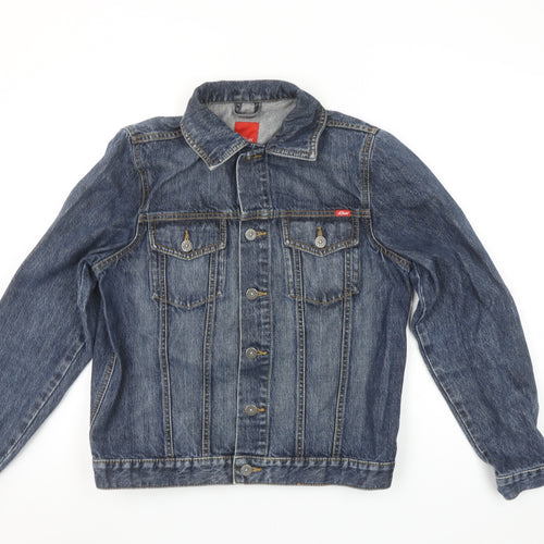 s.Oliver Boys Blue Denim Basic Jacket Size 164 L Cotton Casual