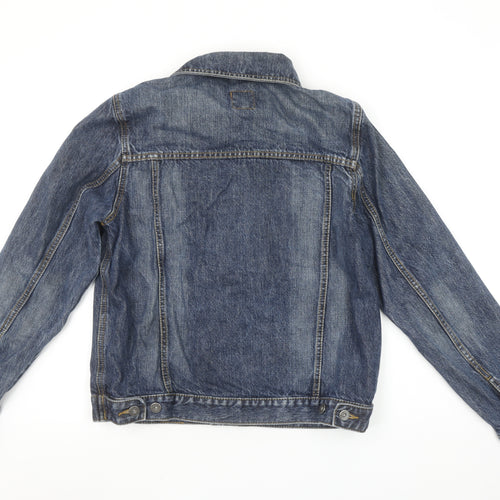 s.Oliver Boys Blue Denim Basic Jacket Size 164 L Cotton Casual