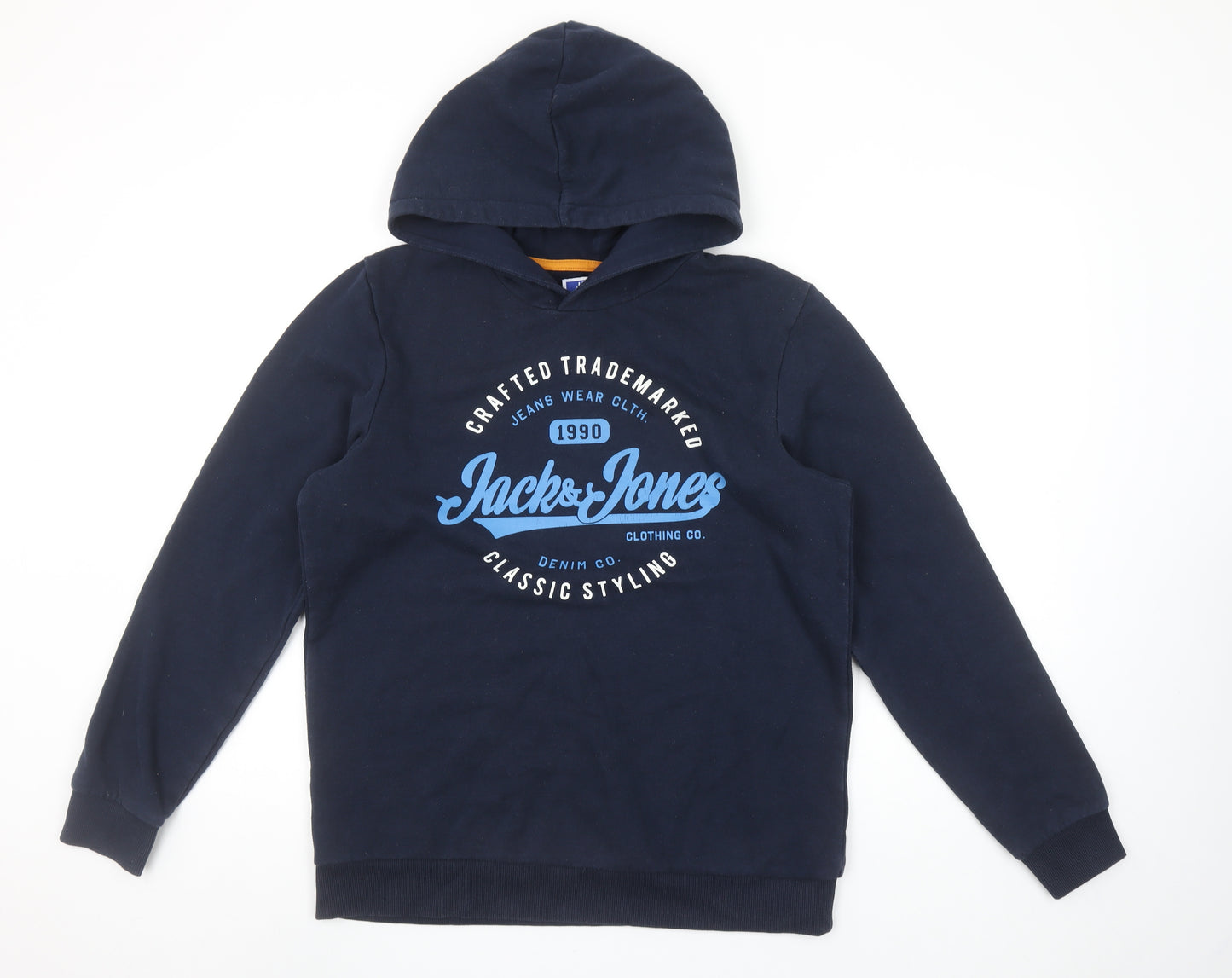 Jack & Jones Boys Navy Blue Pullover Hoodie Size 16 Years Cotton Blend