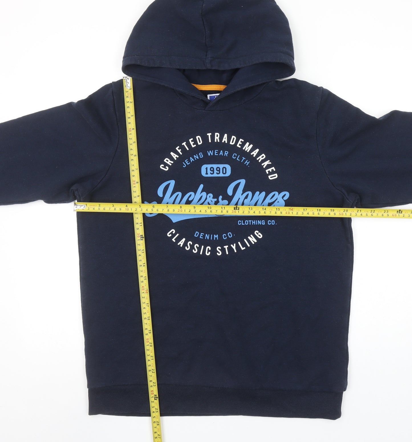 Jack & Jones Boys Navy Blue Pullover Hoodie Size 16 Years Cotton Blend