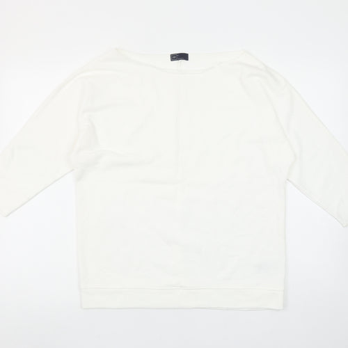 GAP Women Ivory Pullover Sweatshirt Medium Cotton Blend