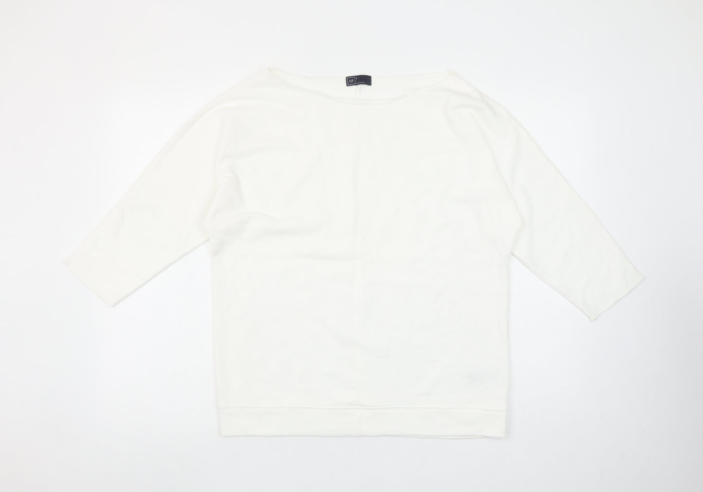GAP Women Ivory Pullover Sweatshirt Medium Cotton Blend