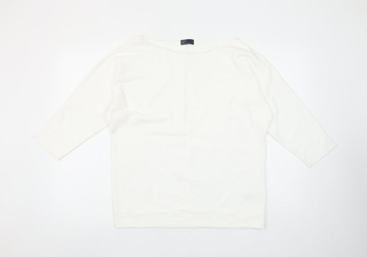 GAP Women Ivory Pullover Sweatshirt Medium Cotton Blend
