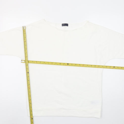GAP Women Ivory Pullover Sweatshirt Medium Cotton Blend