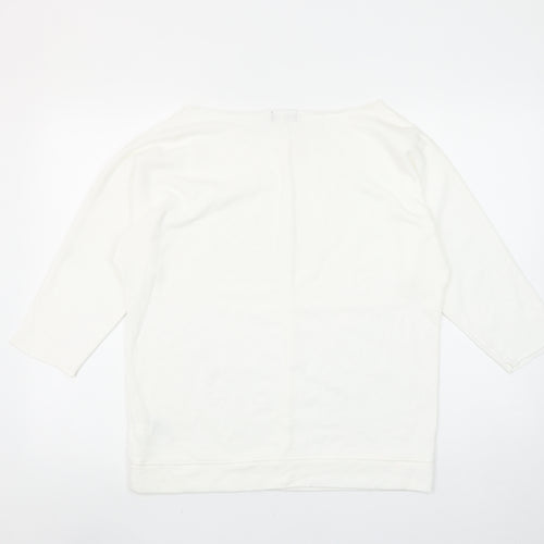 GAP Women Ivory Pullover Sweatshirt Medium Cotton Blend