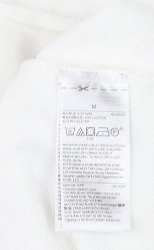 GAP Women Ivory Pullover Sweatshirt Medium Cotton Blend