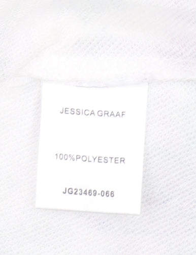 Jessica Graaf Womens White Floral 1/4 Zip Pullover Sweatshirt Size S