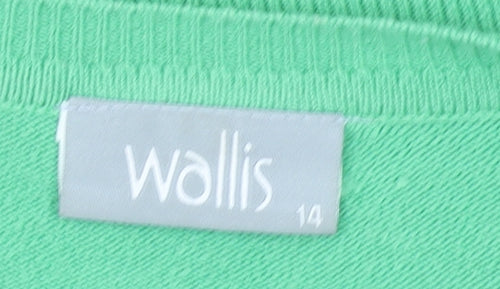 Wallis Women's Green V-Neck Henley Jumper Size 14