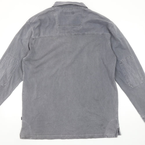 Maine New England Men's Grey Henley Cotton Sweatshirt Size L