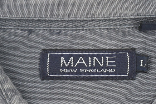 Maine New England Men's Grey Henley Cotton Sweatshirt Size L