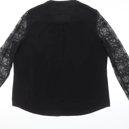 Coast Women’s Black Lace Sleeve Wrap Blouse Size 20
