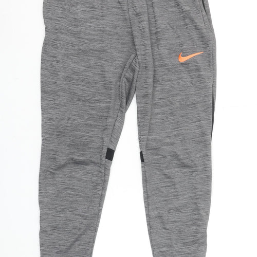Nike Womens Grey Dri-Fit Track Pants M Elastic Waist Performance Trousers