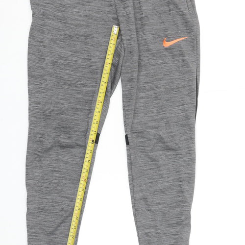 Nike Womens Grey Dri-Fit Track Pants M Elastic Waist Performance Trousers