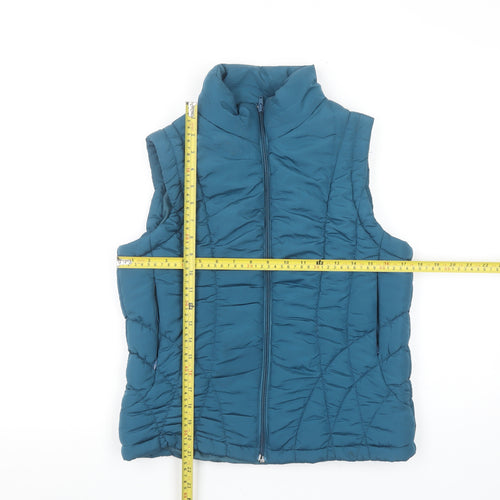 Mystify Women's Blue Quilted Puffer Waistcoat Size 12
