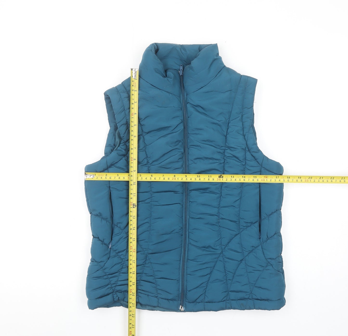 Mystify Women's Blue Quilted Puffer Waistcoat Size 12