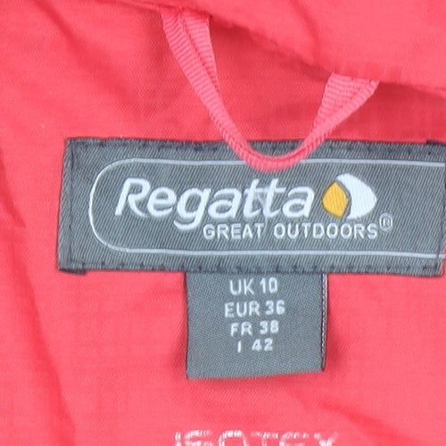Regatta Women Red Waterproof Hooded Rain Jacket Size 10