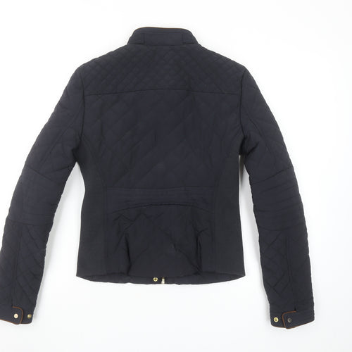 Zara Woman Black Quilted Short Jacket Ladies Size S Lightweight