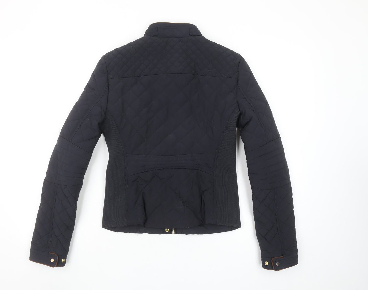Zara Woman Black Quilted Short Jacket Ladies Size S Lightweight