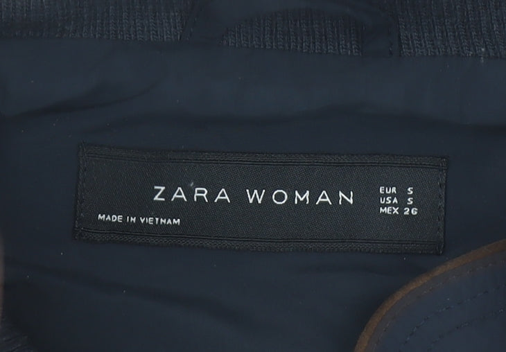 Zara Woman Black Quilted Short Jacket Ladies Size S Lightweight