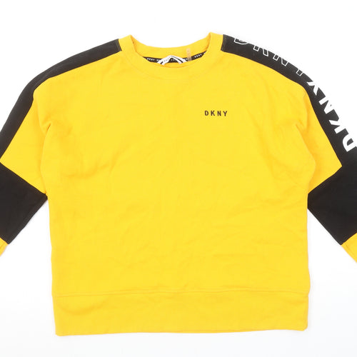 DKNY Sport Women's Yellow & Black Crew Neck Sweatshirt Size S